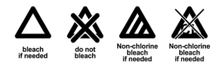 Before disinfecting your bedding, look for any one of these logos on the washing instructions